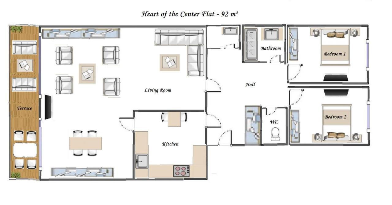 HEART of Nice- Modern Elegant 2BR Flat Big terrace Exterior foto